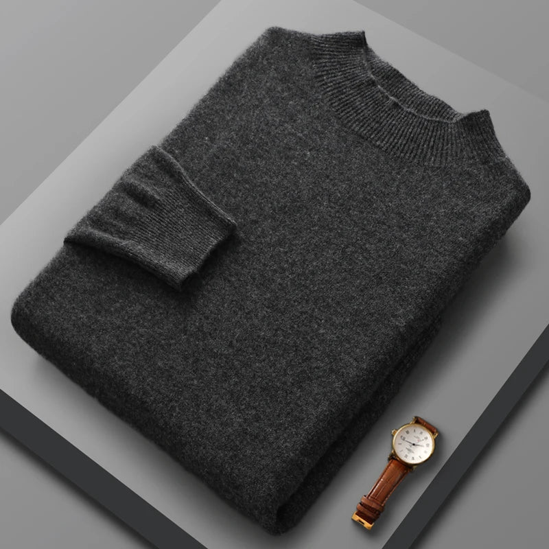 Half High Collar Cashmere Sweater - Luxoria