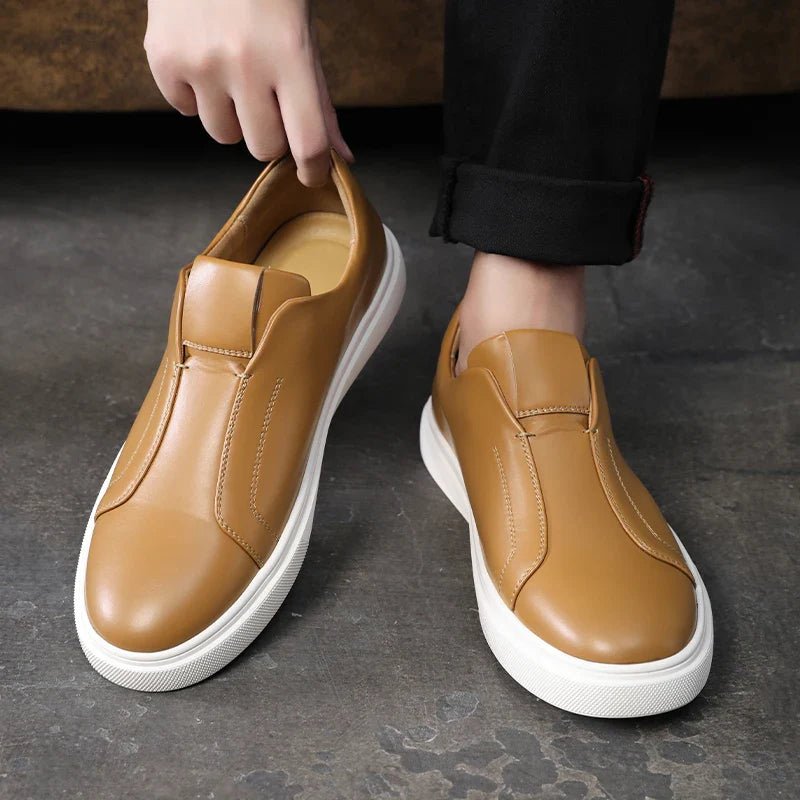Casual Leather Slip - On Shoes - Luxoria
