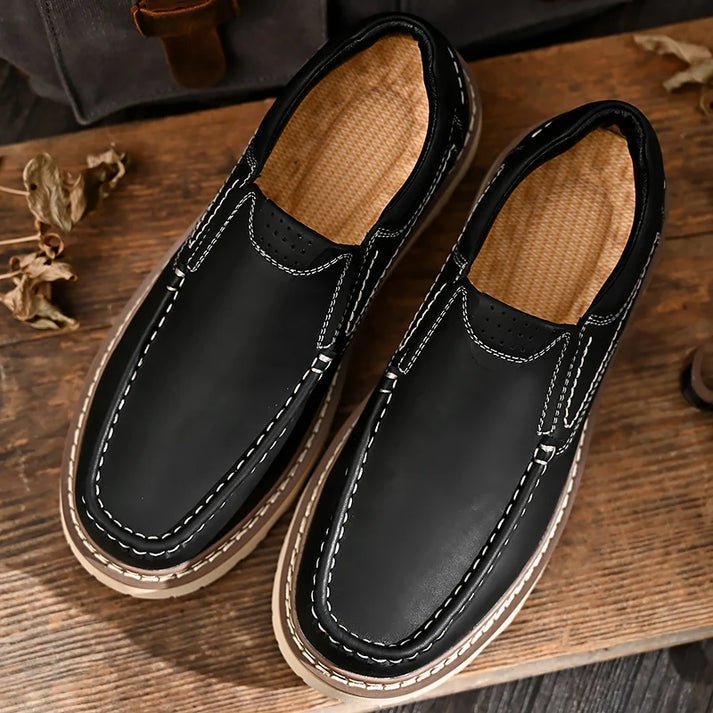 Elegant Leather Slip - on Shoes - Luxoria