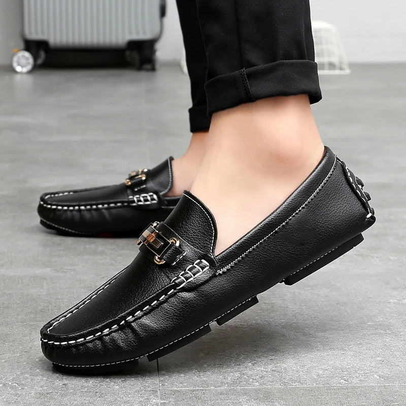 Genuine Leather Loafers - Luxoria