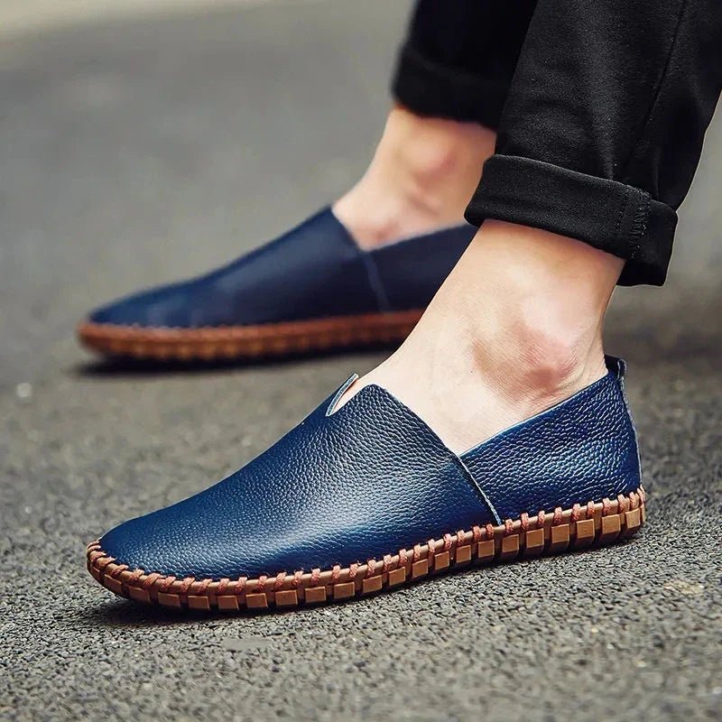 Elegant Breathable Leather Loafers - Luxoria