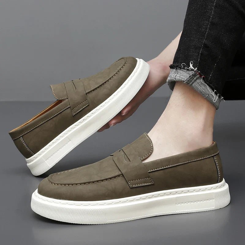 Chic Leather Slip - on Shoes - Luxoria