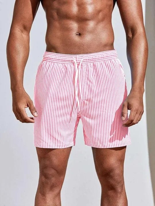 Elegant Striped Swim Shorts - Luxoria