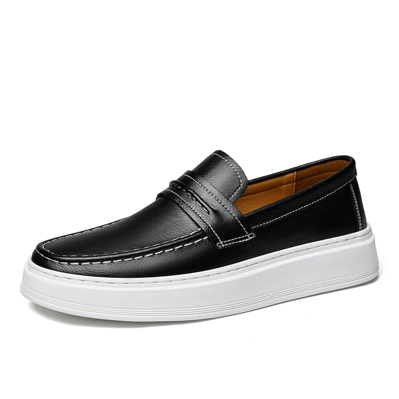 Slip - On Leather Boat Shoes - Luxoria