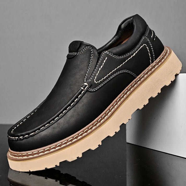 Elegant Leather Slip - on Shoes - Luxoria