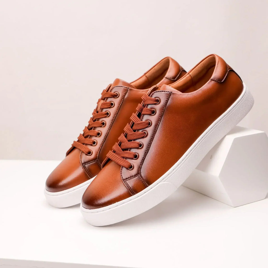 Genuine Leather Sneakers - Luxoria