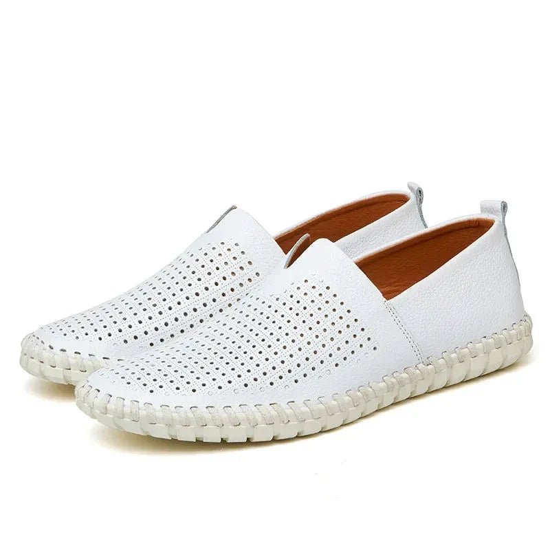 Elegant Breathable Leather Loafers - Luxoria