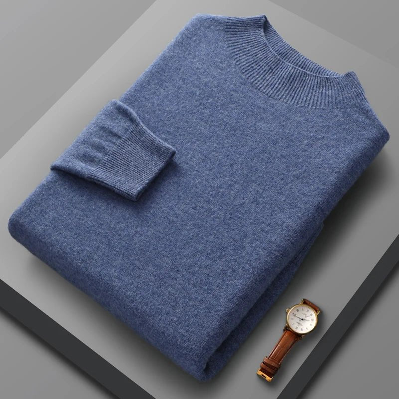 Half High Collar Cashmere Sweater - Luxoria