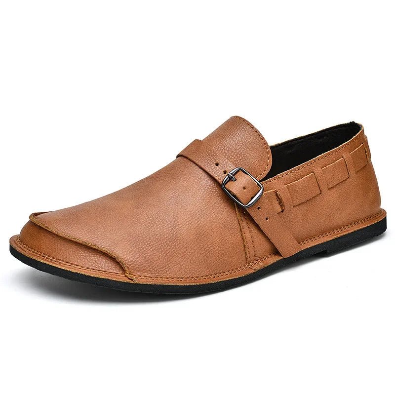 Buckled Leather Loafers - Luxoria