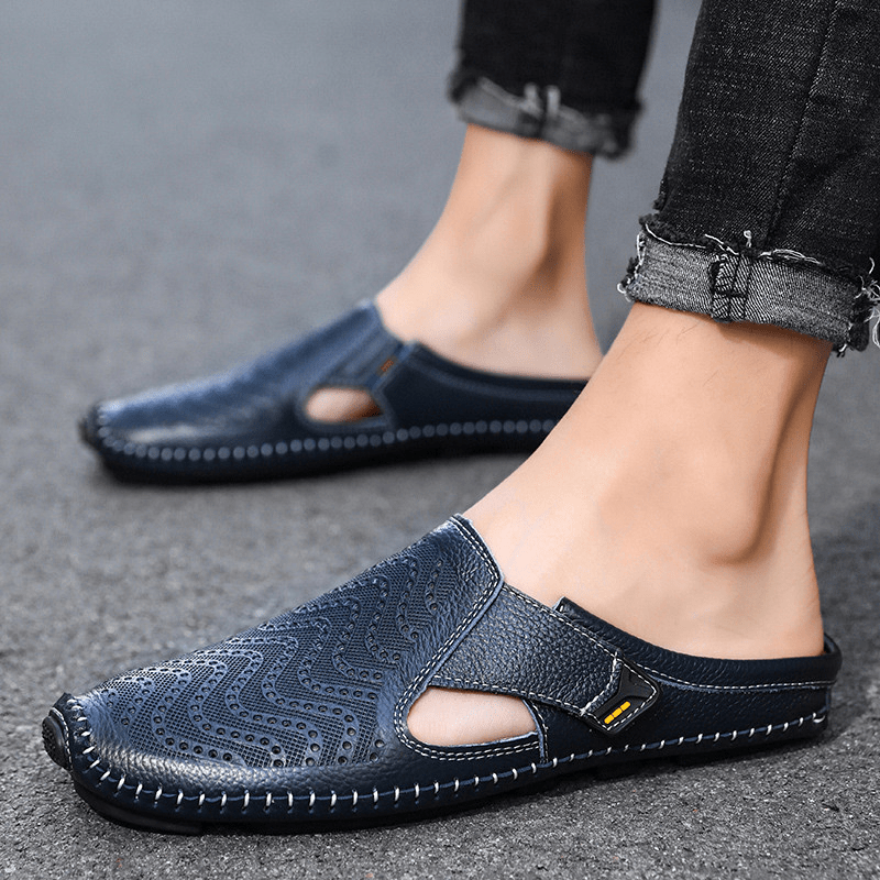 Breathable Italian Leather Sandals - Luxoria