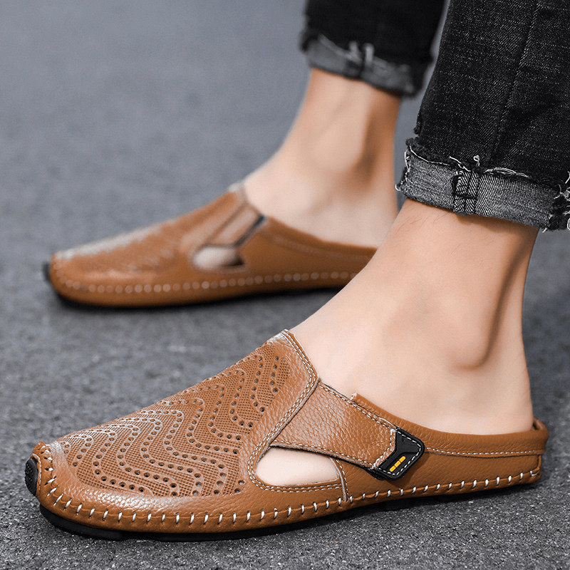 Breathable Italian Leather Sandals - Luxoria