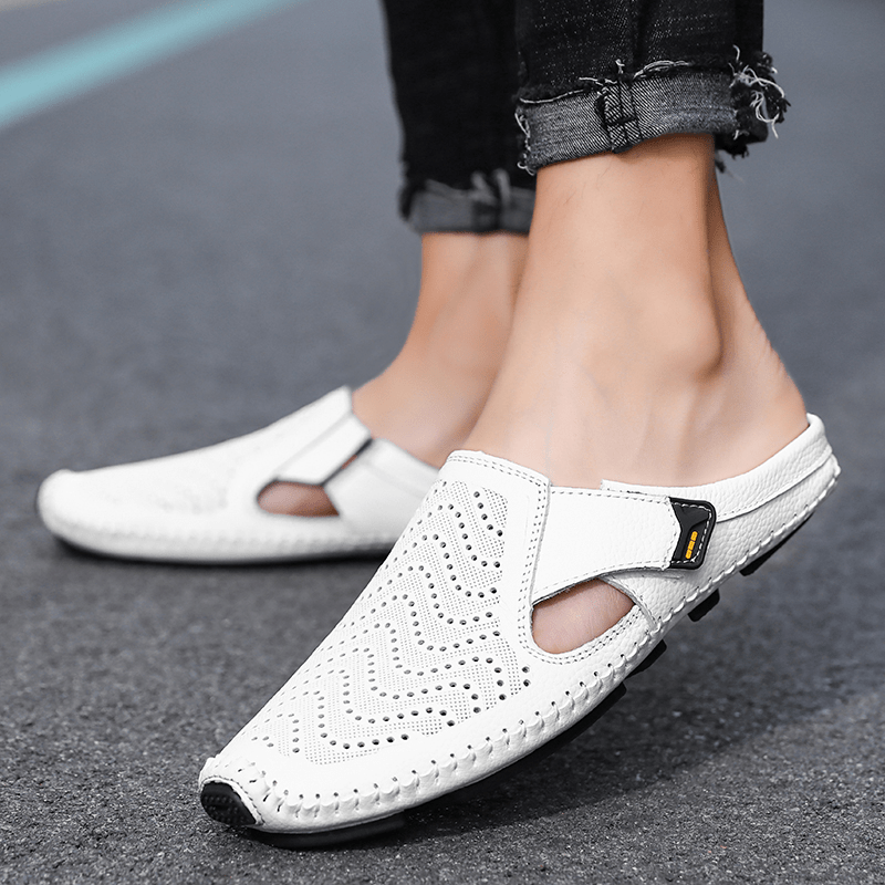 Breathable Italian Leather Sandals - Luxoria