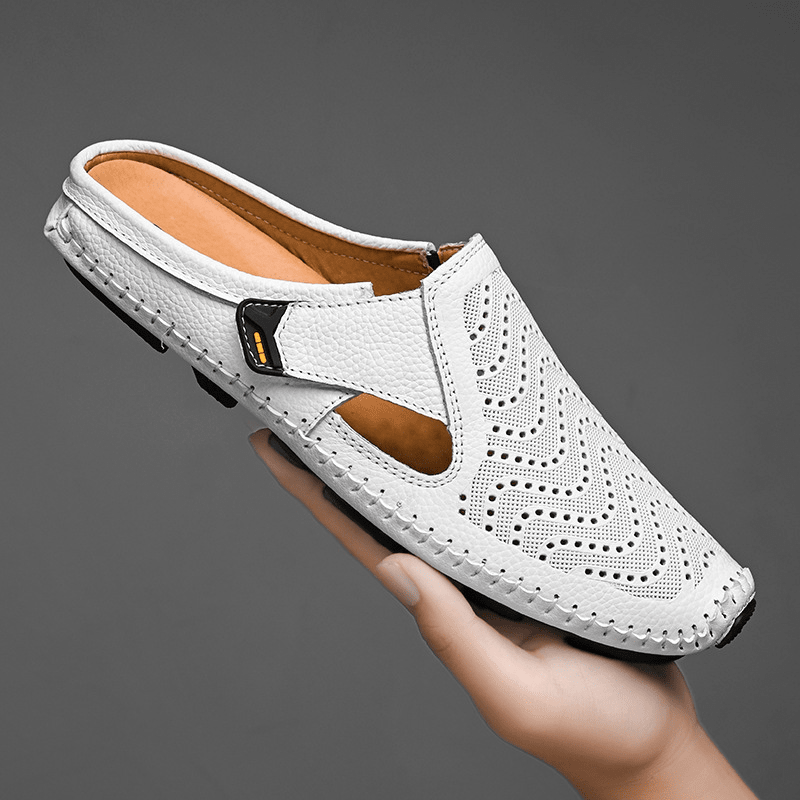 Breathable Italian Leather Sandals - Luxoria