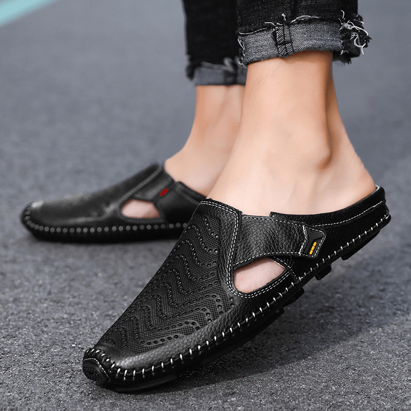 Breathable Italian Leather Sandals - Luxoria