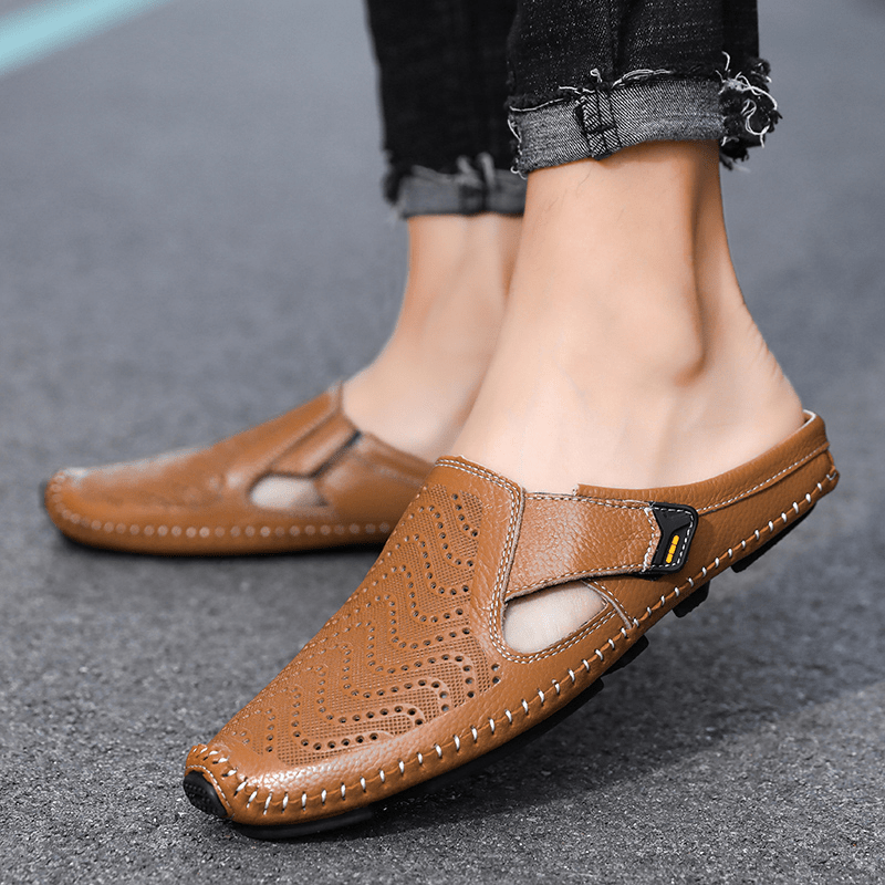 Breathable Italian Leather Sandals - Luxoria