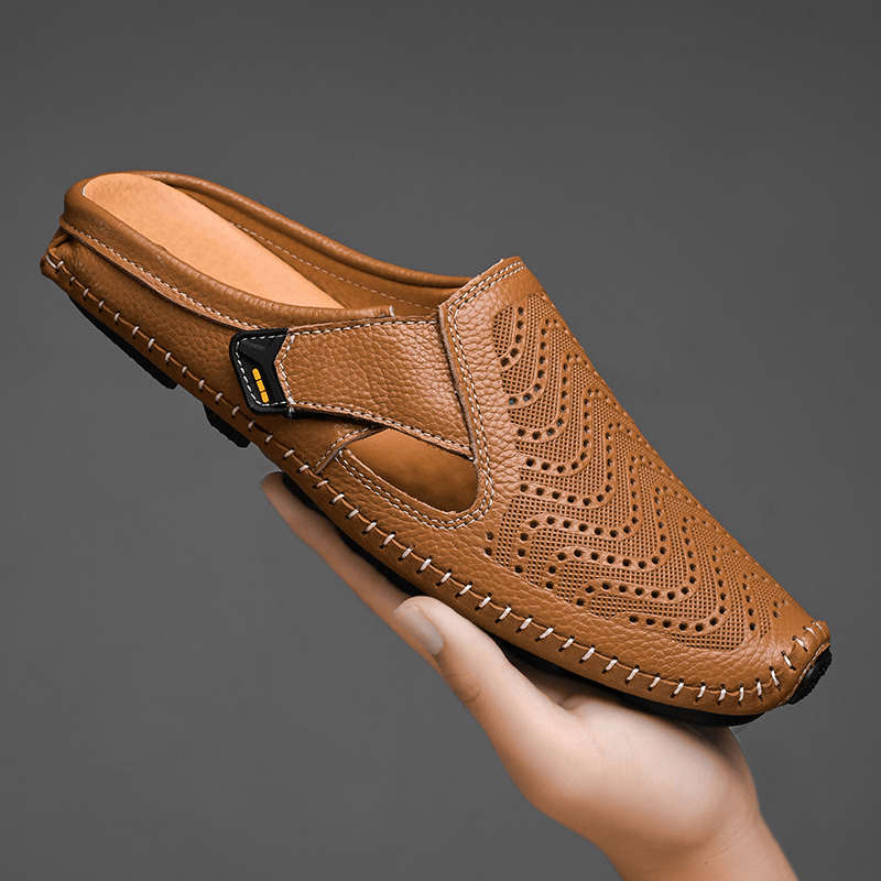 Breathable Italian Leather Sandals - Luxoria