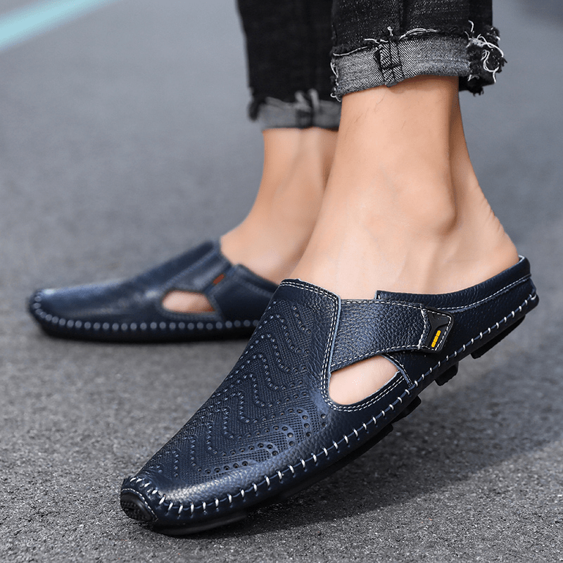 Breathable Italian Leather Sandals - Luxoria