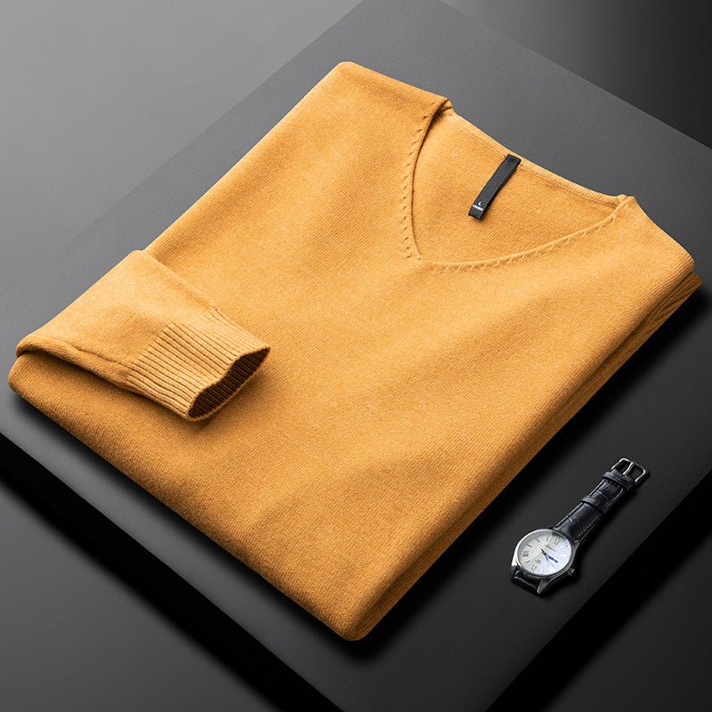 Elegant Cashmere V - Neck Sweater - Luxoria