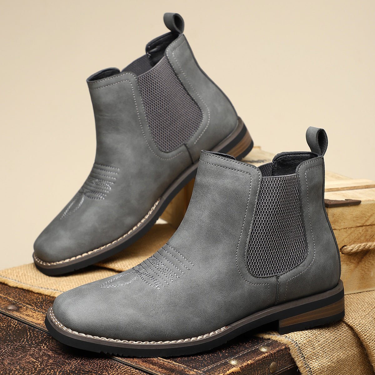 Elegant Leather Men's Boots - Luxoria
