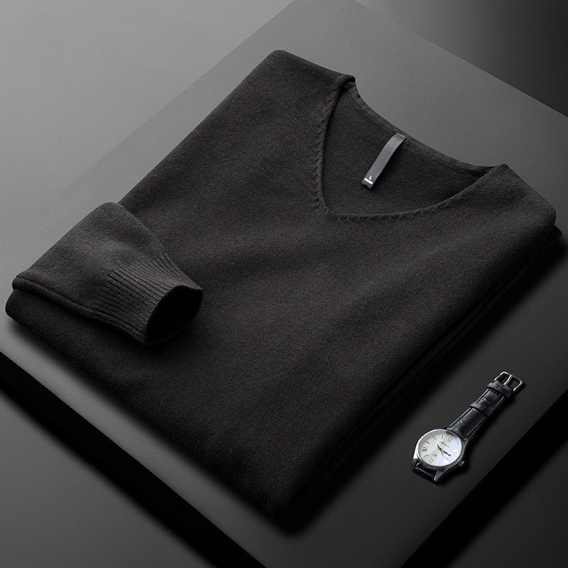 Elegant Cashmere V - Neck Sweater - Luxoria