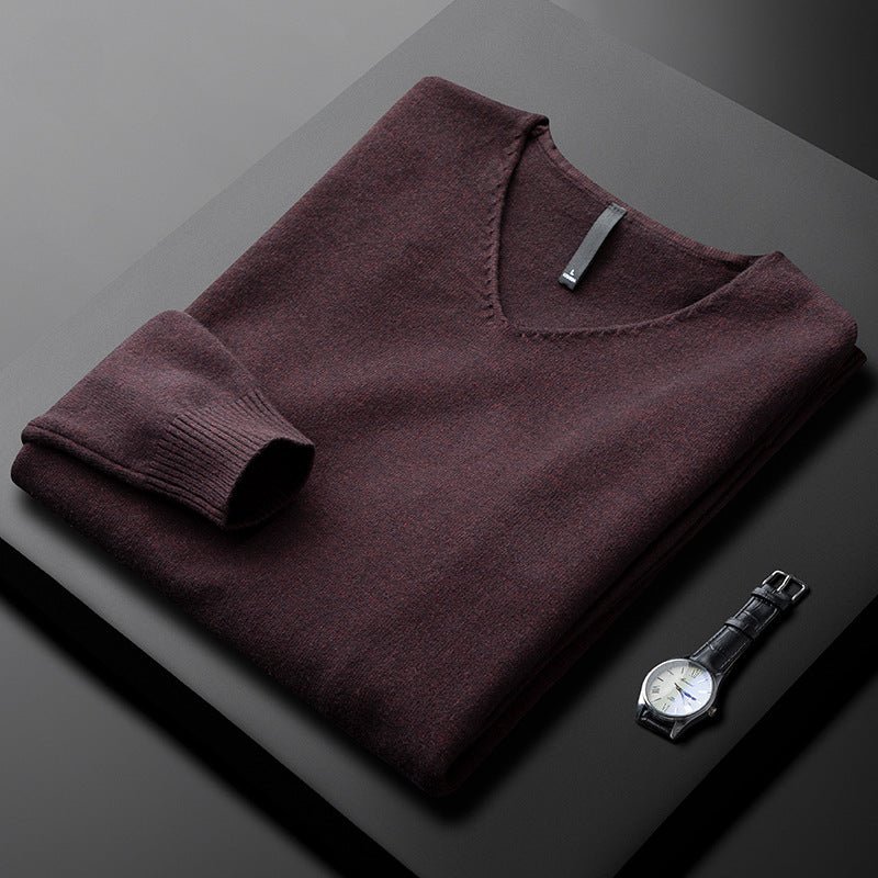 Elegant Cashmere V - Neck Sweater - Luxoria