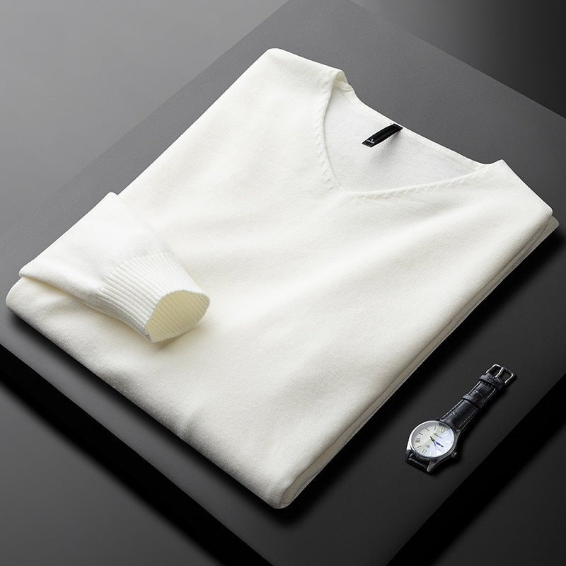 Elegant Cashmere V - Neck Sweater - Luxoria