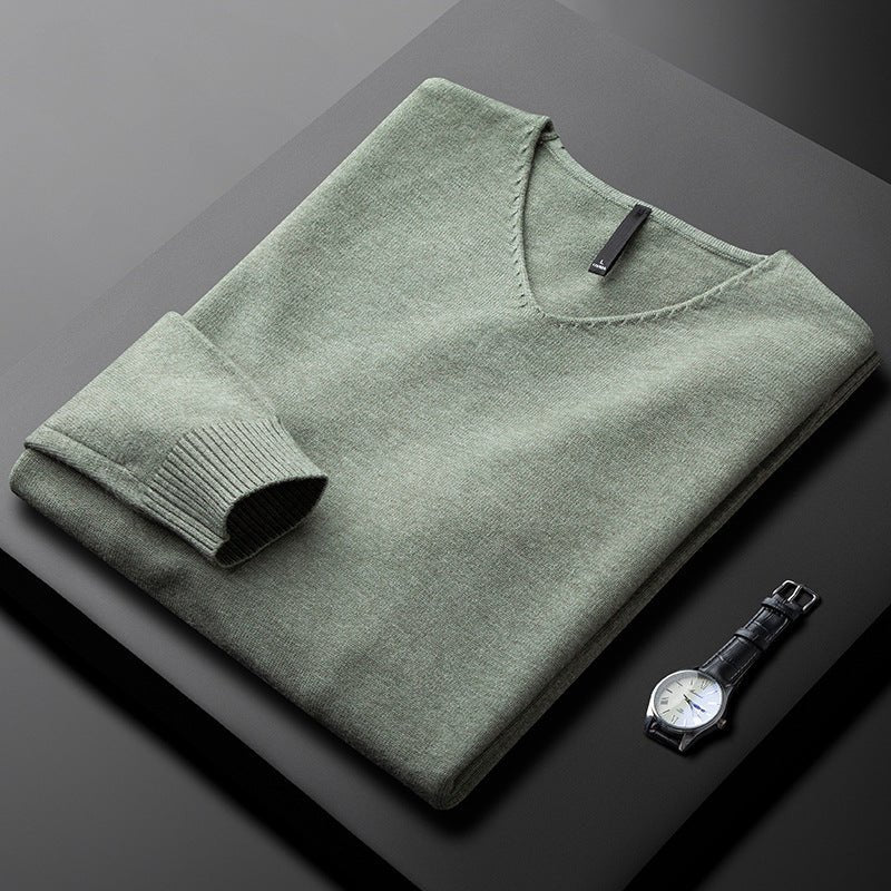 Elegant Cashmere V - Neck Sweater - Luxoria