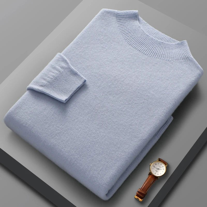 Half High Collar Cashmere Sweater - Luxoria