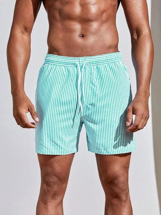 Elegant Striped Swim Shorts - Luxoria