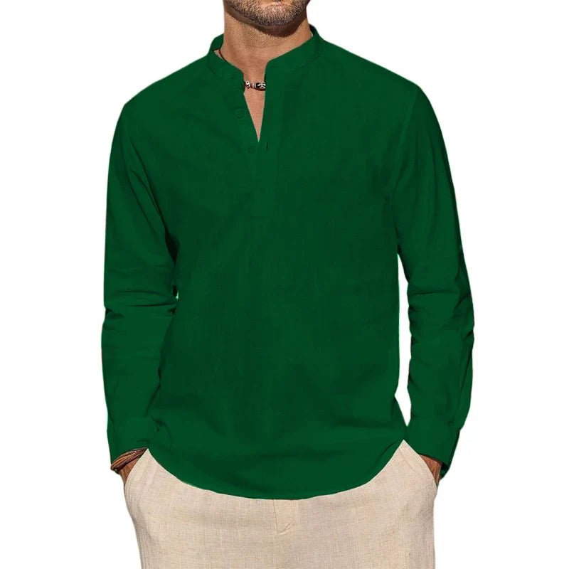 Elegant Cotton Henley Shirt - Luxoria