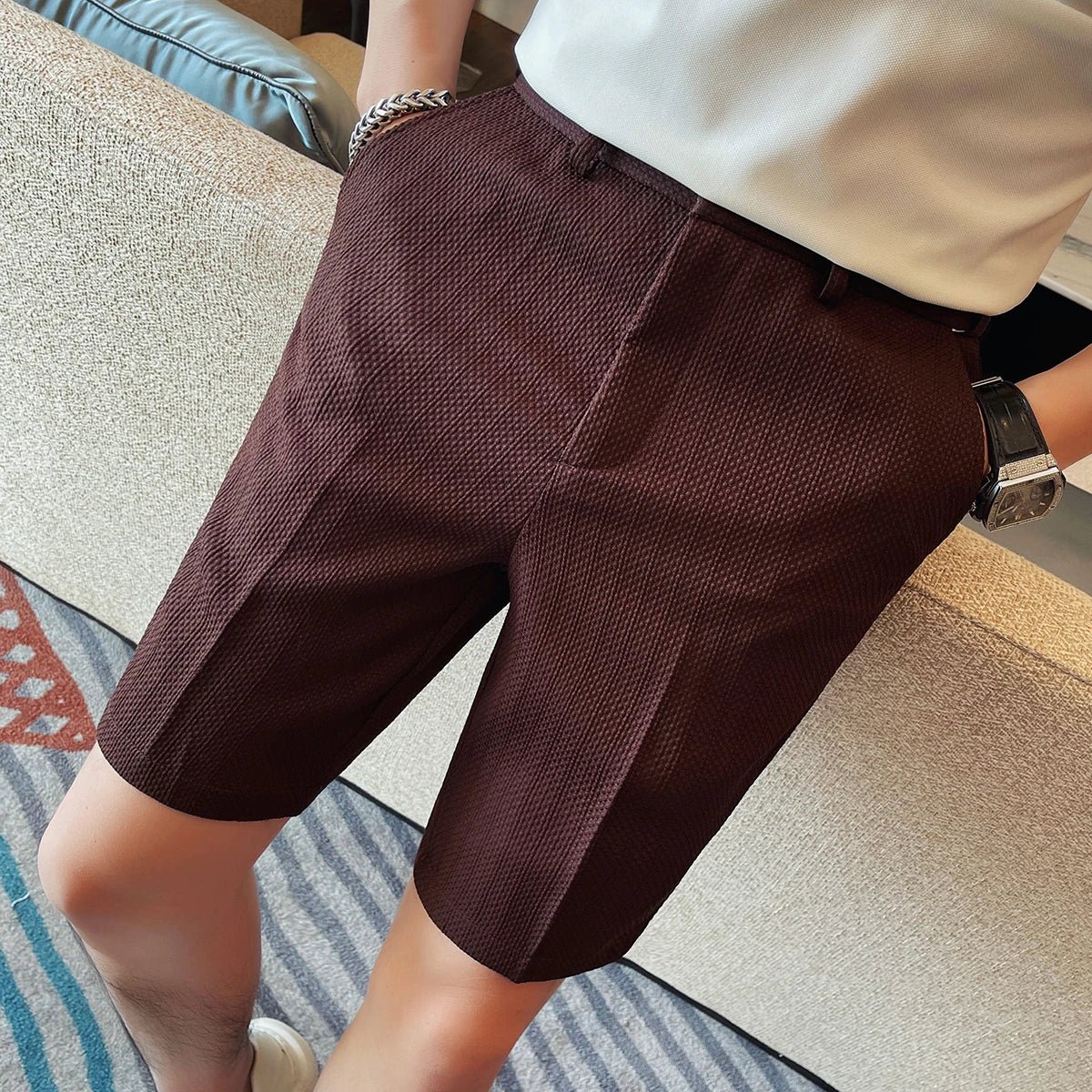 Elegant Waffle Shorts - Luxoria