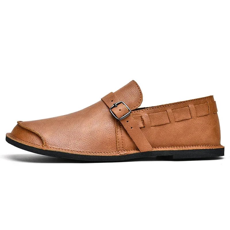 Buckled Leather Loafers - Luxoria