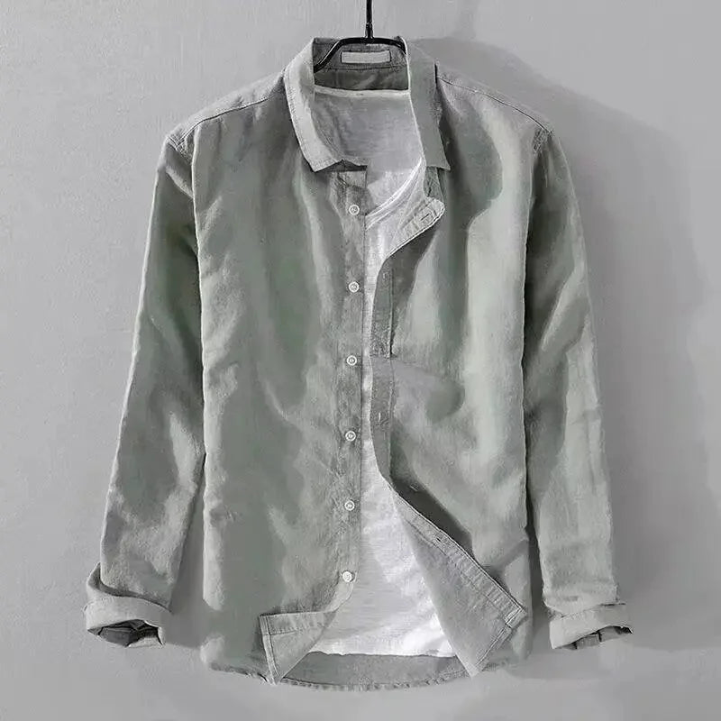 Casual Cotton Linen Shirt - Luxoria