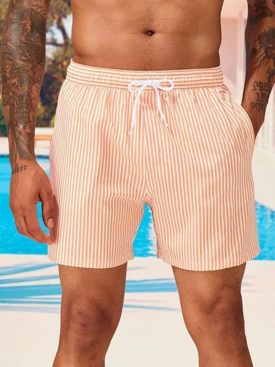 Elegant Striped Swim Shorts - Luxoria