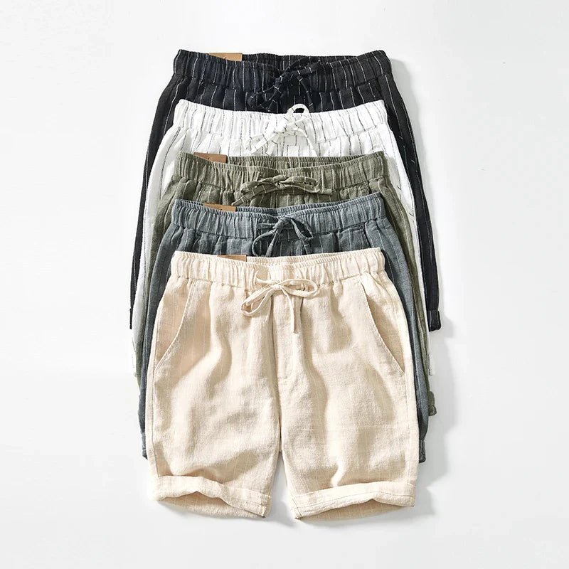 Elegant Cotton Linen Shorts - Luxoria