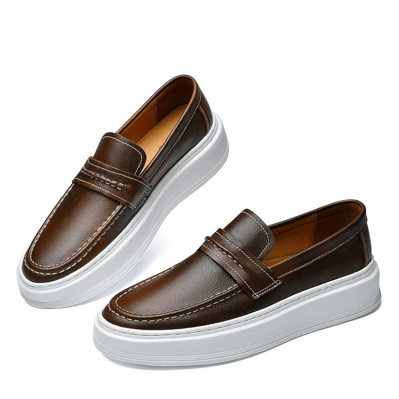 Slip - On Leather Boat Shoes - Luxoria