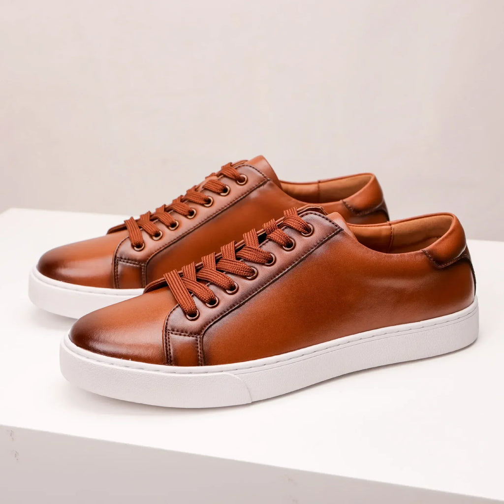 Genuine Leather Sneakers - Luxoria