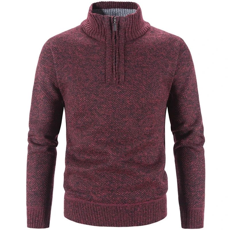 Elegant Thick Fleece Zip Sweater - Luxoria
