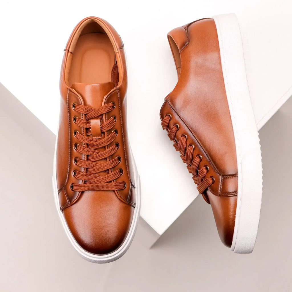 Genuine Leather Sneakers - Luxoria