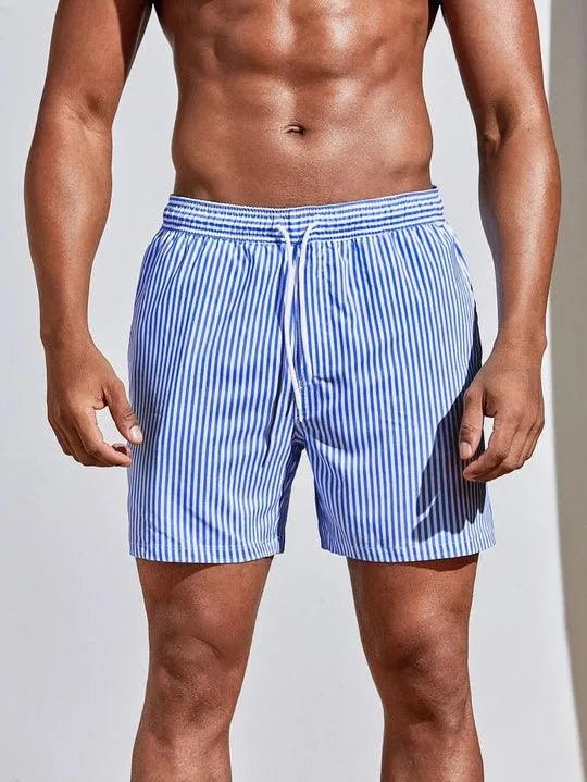 Elegant Striped Swim Shorts - Luxoria
