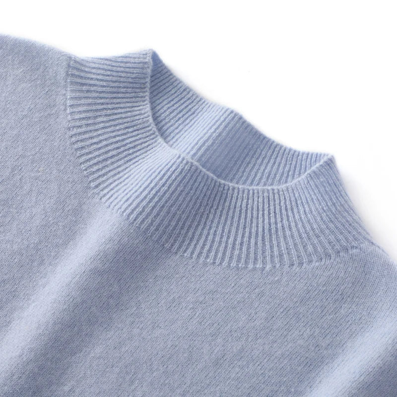 Half High Collar Cashmere Sweater - Luxoria