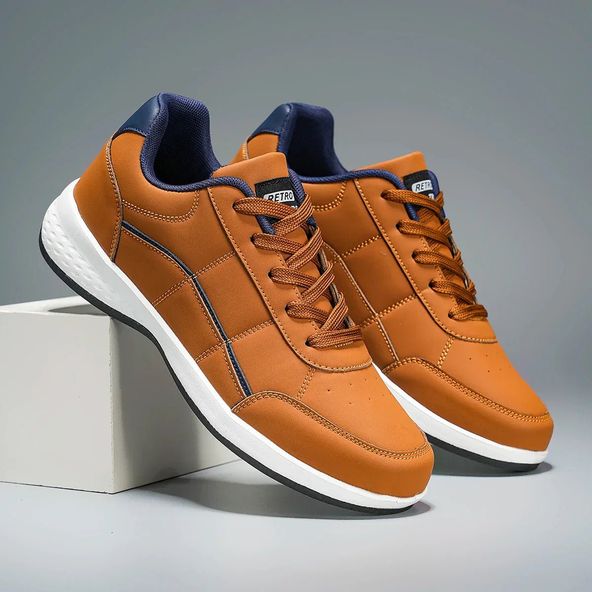 Stylish Leather Sneakers - Luxoria