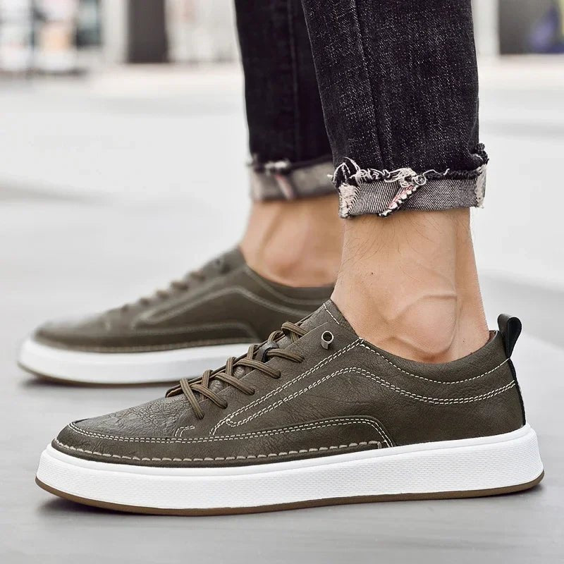 Chic Leather Sneakers - Luxoria