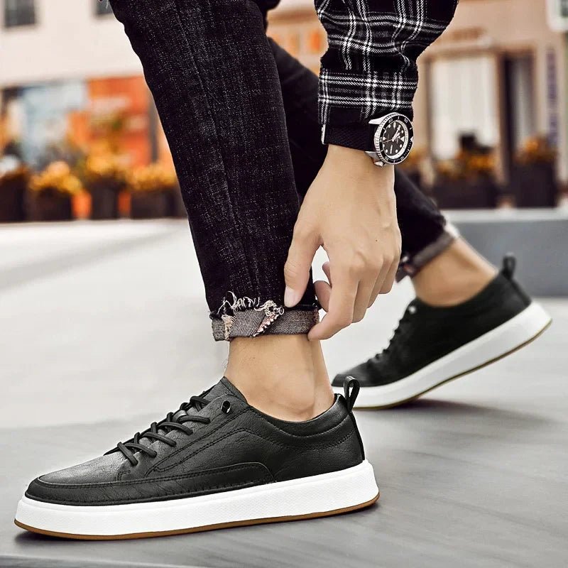 Chic Leather Sneakers - Luxoria