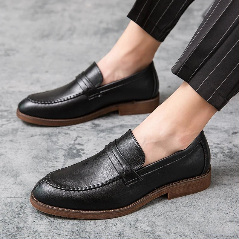 Leather Dress Loafers - Luxoria