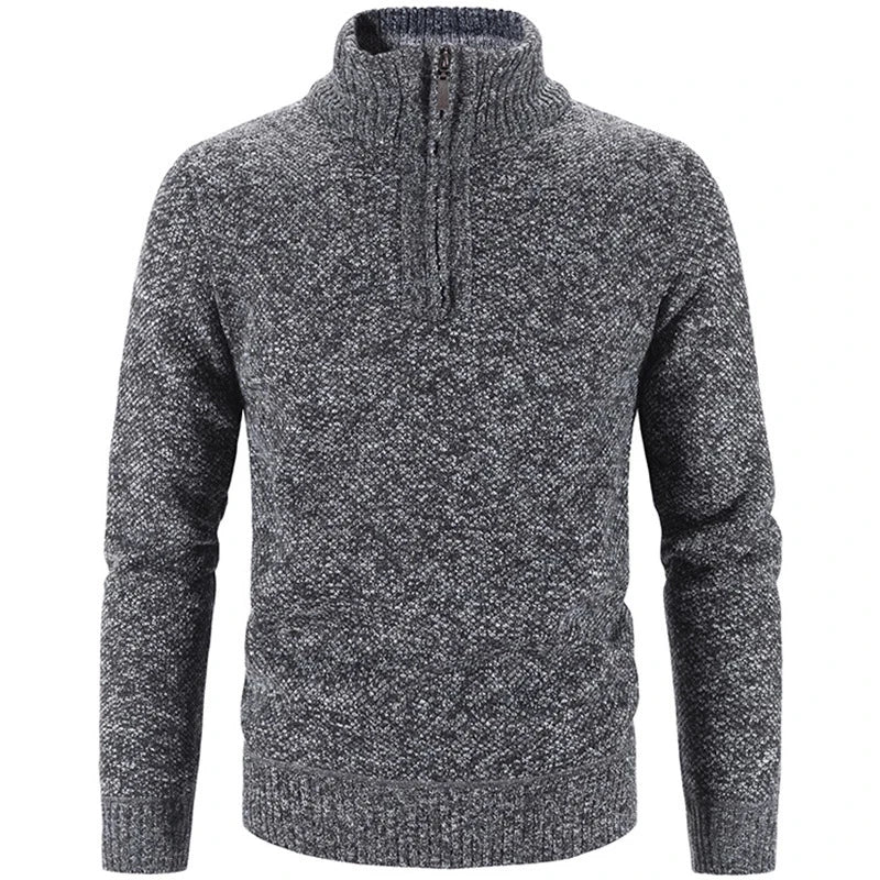 Elegant Thick Fleece Zip Sweater - Luxoria