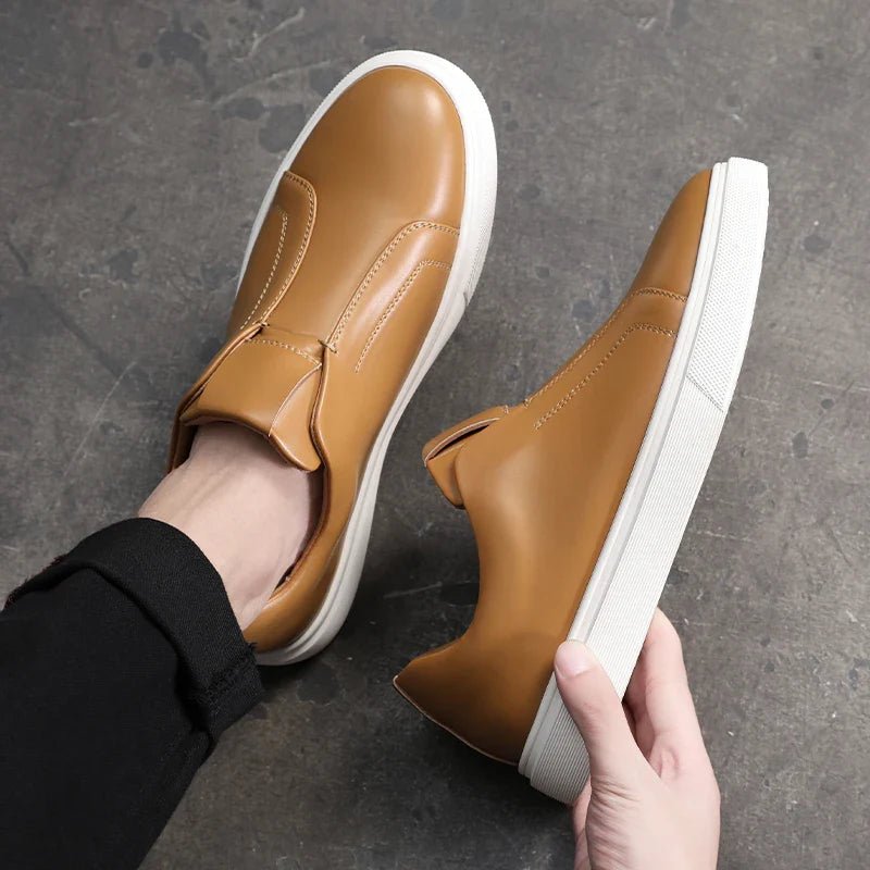 Casual Leather Slip - On Shoes - Luxoria