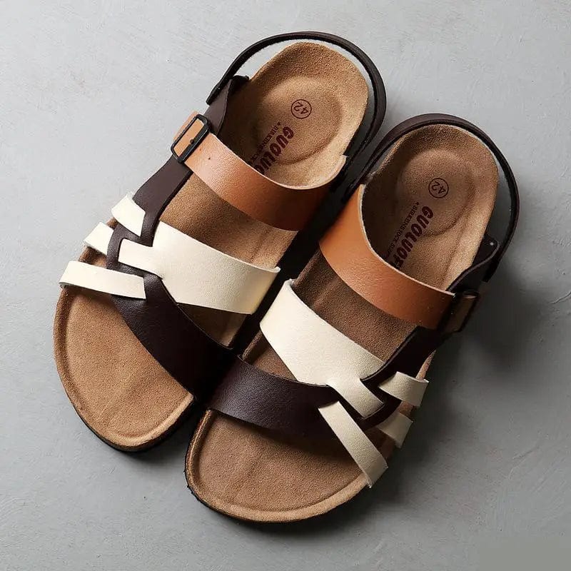 Andrea™ | SANDALIAS CASUAL CON CORREAS CRUZADAS Y PLANTILLA CONFORT NATURAL - Luxoria