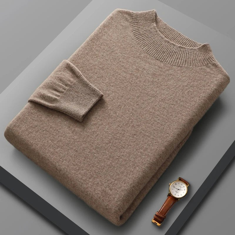 Half High Collar Cashmere Sweater - Luxoria