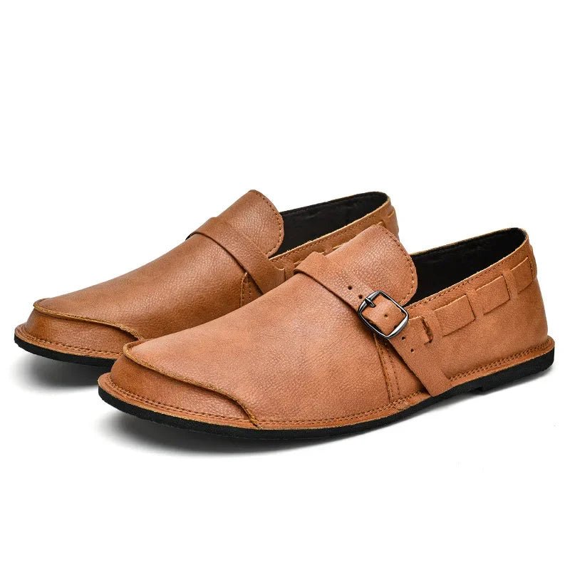 Buckled Leather Loafers - Luxoria